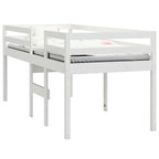 Hochbett Weiß 75x190 cm Massivholz Kiefer