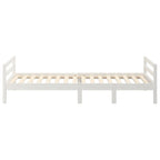 Massivholzbett ohne Matratze Weiß 90x190 cm Kiefernholz