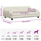 Hundebett Creme 90x53x30 cm Samt