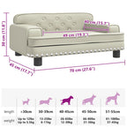 Hundebett Creme 70x45x30 cm Kunstleder