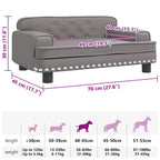 Hundebett Grau 70x45x30 cm Kunstleder