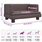 Hundebett Braun 60x40x30 cm Kunstleder