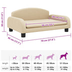 Hundebett Creme 70x45x30 cm Stoff