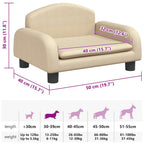 Hundebett Creme 50x40x30 cm Stoff