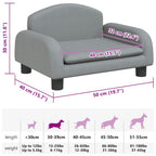 Hundebett Hellgrau 50x40x30 cm Stoff