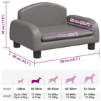 Hundebett Grau 50x40x30 cm Kunstleder