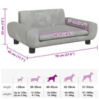 Hundebett Hellgrau 70x45x33 cm Samt
