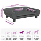 Hundebett Dunkelgrau 70x48x22 cm Samt