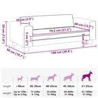 Hundebett mit Verlängerung Creme 100x50x30 cm Samt