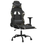 Gaming-Stuhl mit Fußstütze Schwarz und Tarnfarben Kunstleder