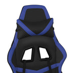 Gaming-Stuhl mit Fußstütze Schwarz und Blau Kunstleder