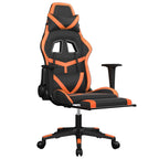 Gaming-Stuhl mit Fußstütze Schwarz und Orange Kunstleder