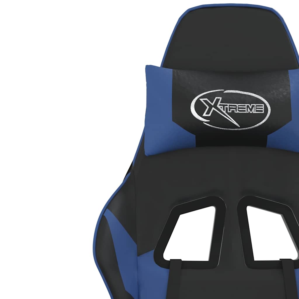 Gaming-Stuhl Schwarz und Blau Kunstleder