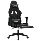 Gaming-Stuhl mit Fußstütze Schwarz Kunstleder