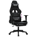 Gaming-Stuhl mit Fußstütze Schwarz Kunstleder