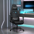Gaming-Stuhl mit Fußstütze Schwarz Kunstleder