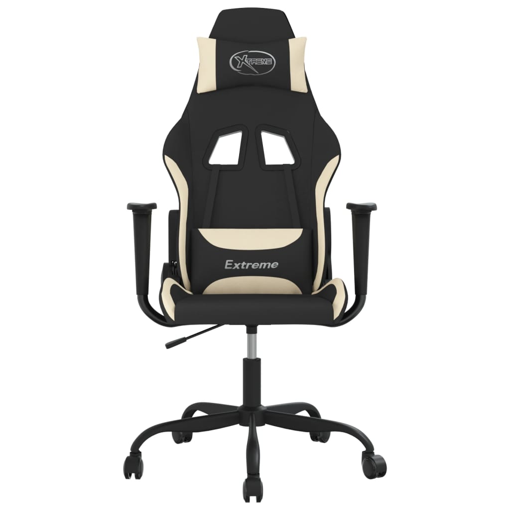 Gaming-Stuhl Schwarz und Creme Stoff