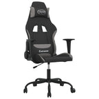 Gaming-Stuhl Schwarz und Hellgrau Stoff