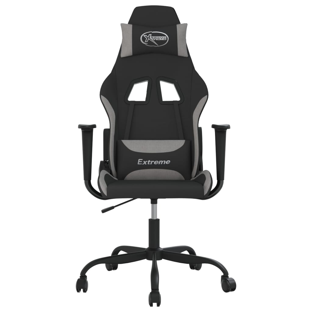 Gaming-Stuhl Schwarz und Hellgrau Stoff