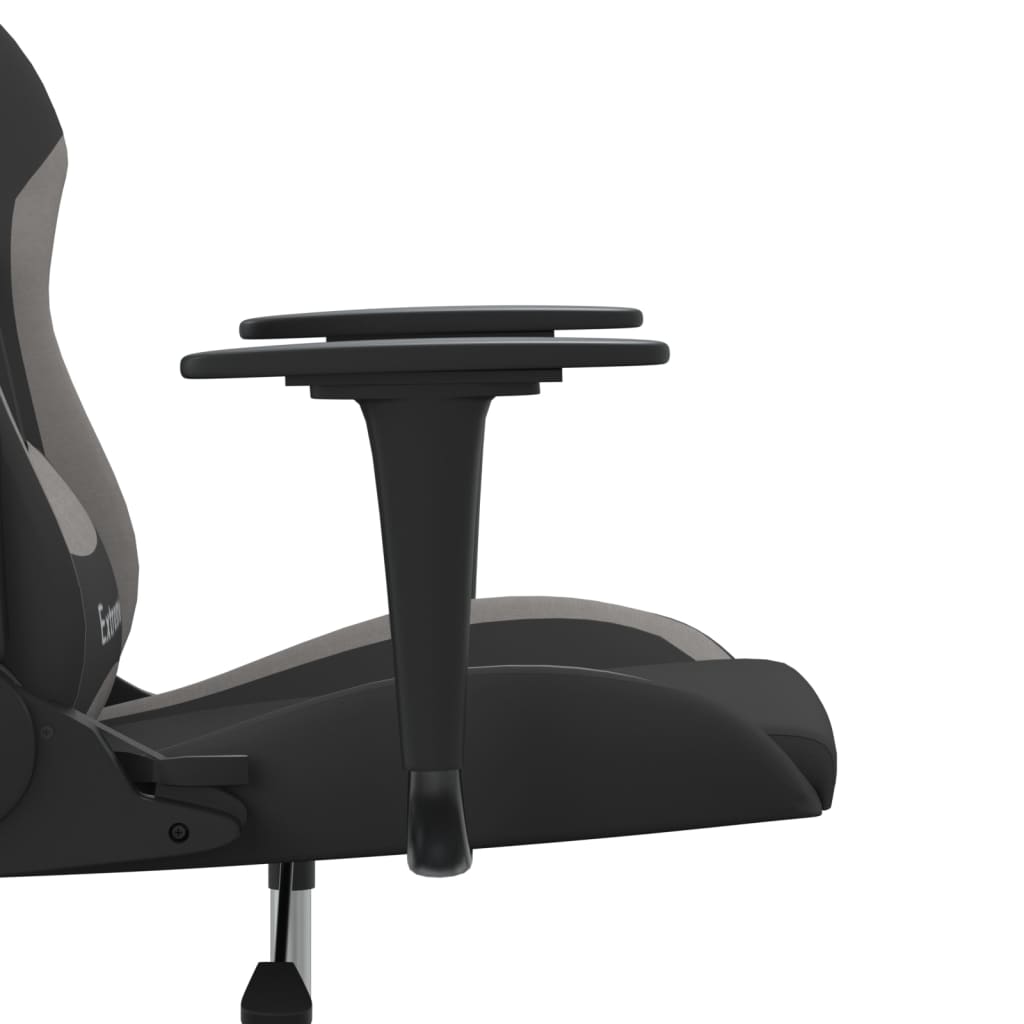 Gaming-Stuhl Schwarz und Hellgrau Stoff