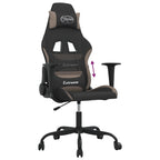 Gaming-Stuhl Schwarz und Taupe Stoff