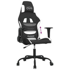 Gaming-Stuhl Schwarz und Weiß Stoff