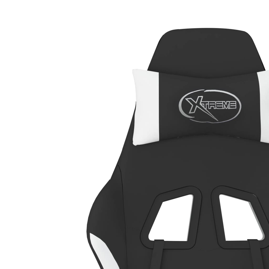 Gaming-Stuhl Schwarz und Weiß Stoff