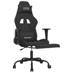 Gaming-Stuhl mit Fußstütze Schwarz Stoff
