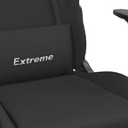 Gaming-Stuhl mit Fußstütze Schwarz Stoff