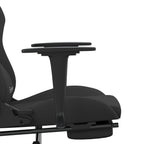Gaming-Stuhl mit Fußstütze Schwarz Stoff