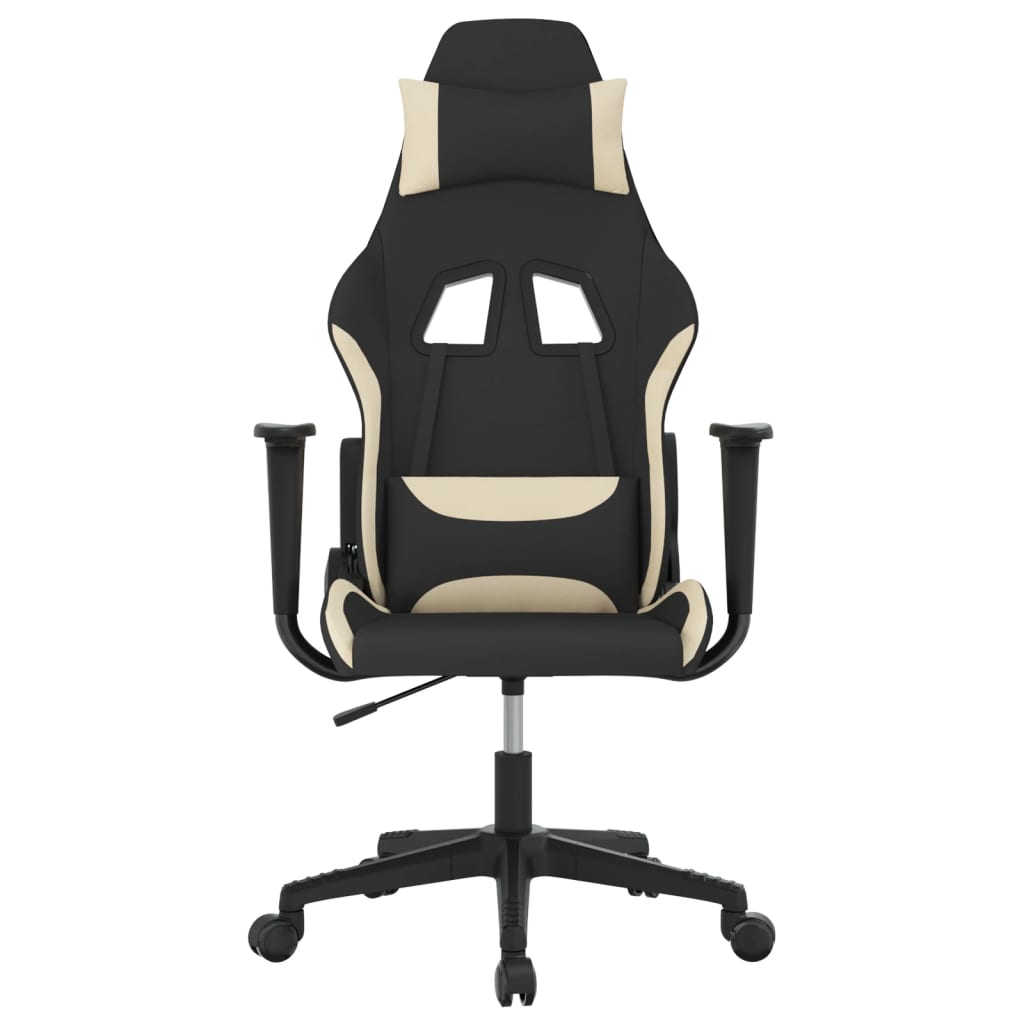 Gaming-Stuhl Schwarz und Creme Stoff