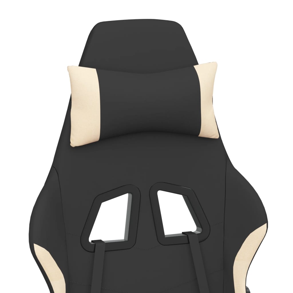 Gaming-Stuhl Schwarz und Creme Stoff