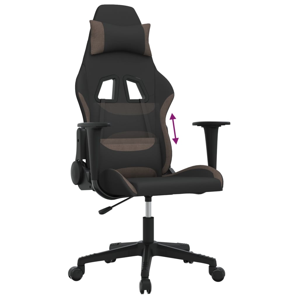 Gaming-Stuhl Schwarz und Taupe Stoff