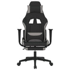 Gaming-Stuhl mit Fußstütze Schwarz und Hellgrau Stoff