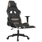 Gaming-Stuhl mit Fußstütze Schwarz und Taupe Stoff