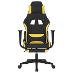 Gaming-Stuhl mit Fußstütze Schwarz und Gelb Stoff