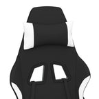Gaming-Stuhl mit Fußstütze Schwarz und Weiß Stoff