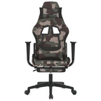 Gaming-Stuhl mit Fußstütze Tarnfarben und Schwarz Stoff