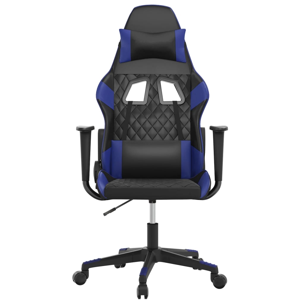 Gaming-Stuhl Schwarz und Blau Kunstleder