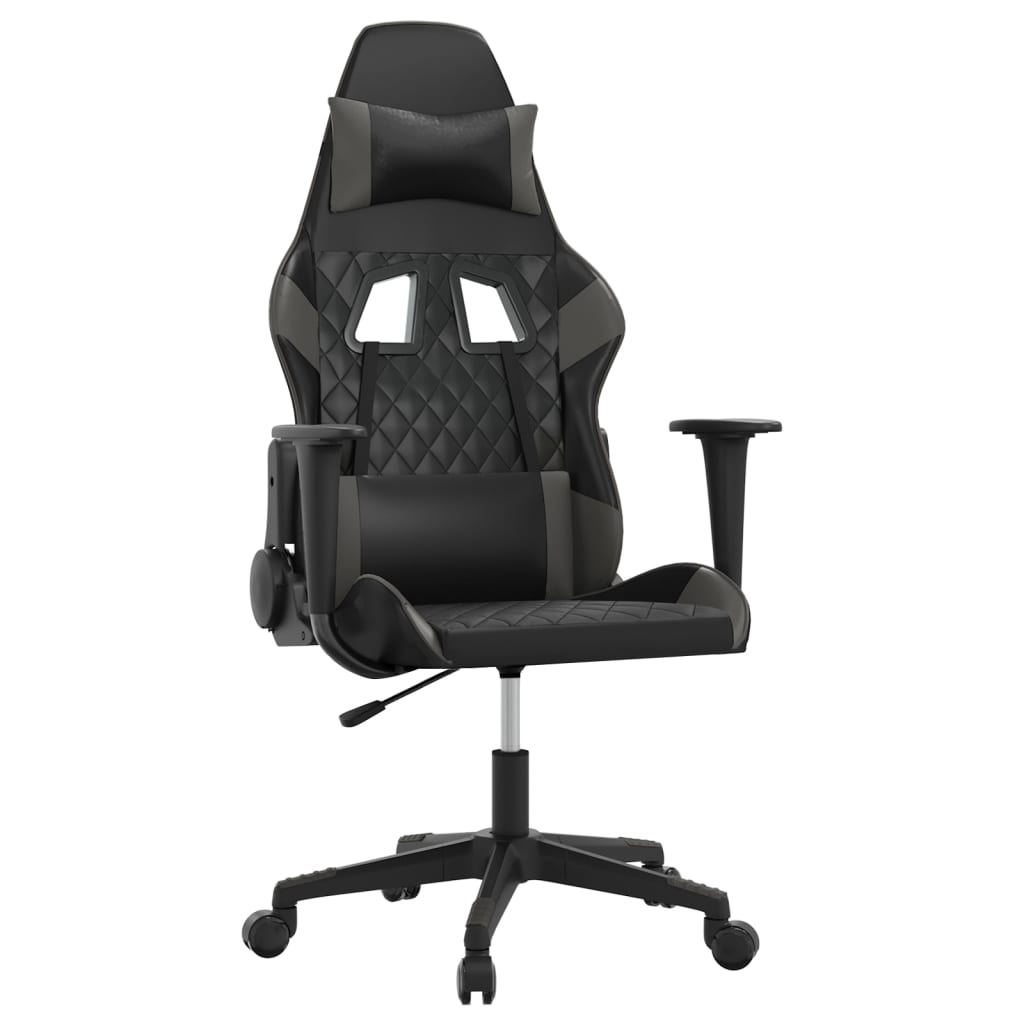 Gaming-Stuhl Schwarz und Grau Kunstleder