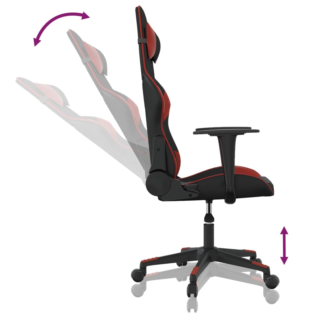 Gaming-Stuhl Schwarz und Weinrot Kunstleder