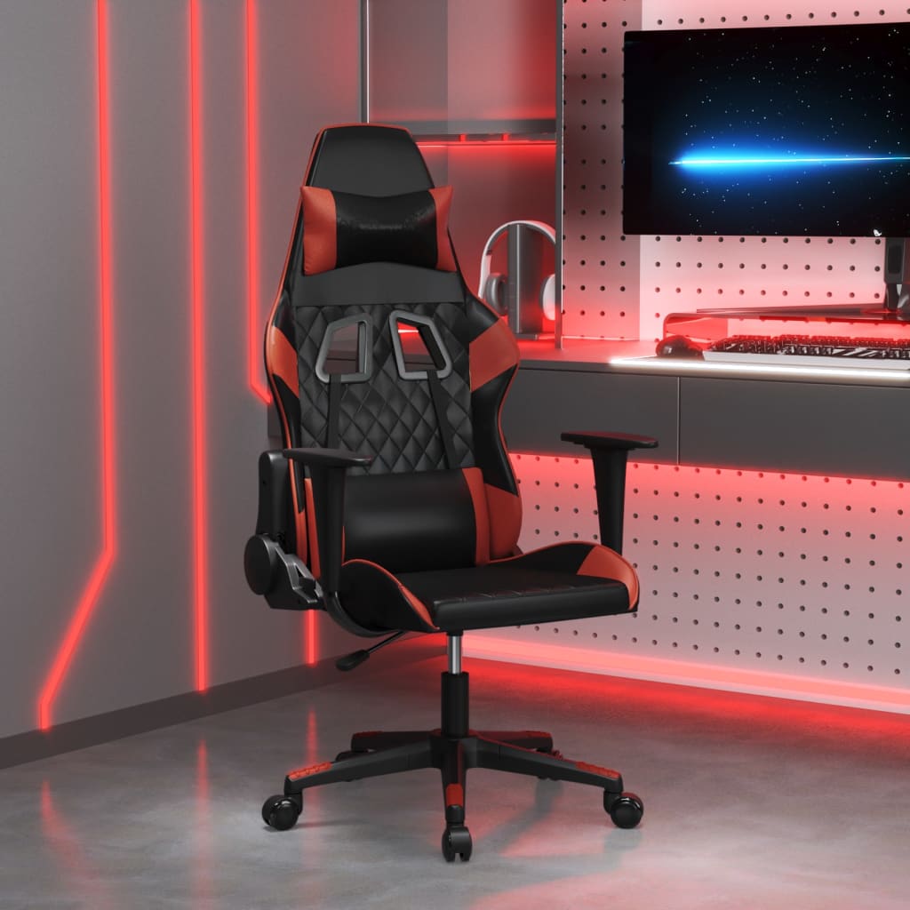 Gaming-Stuhl Schwarz und Weinrot Kunstleder