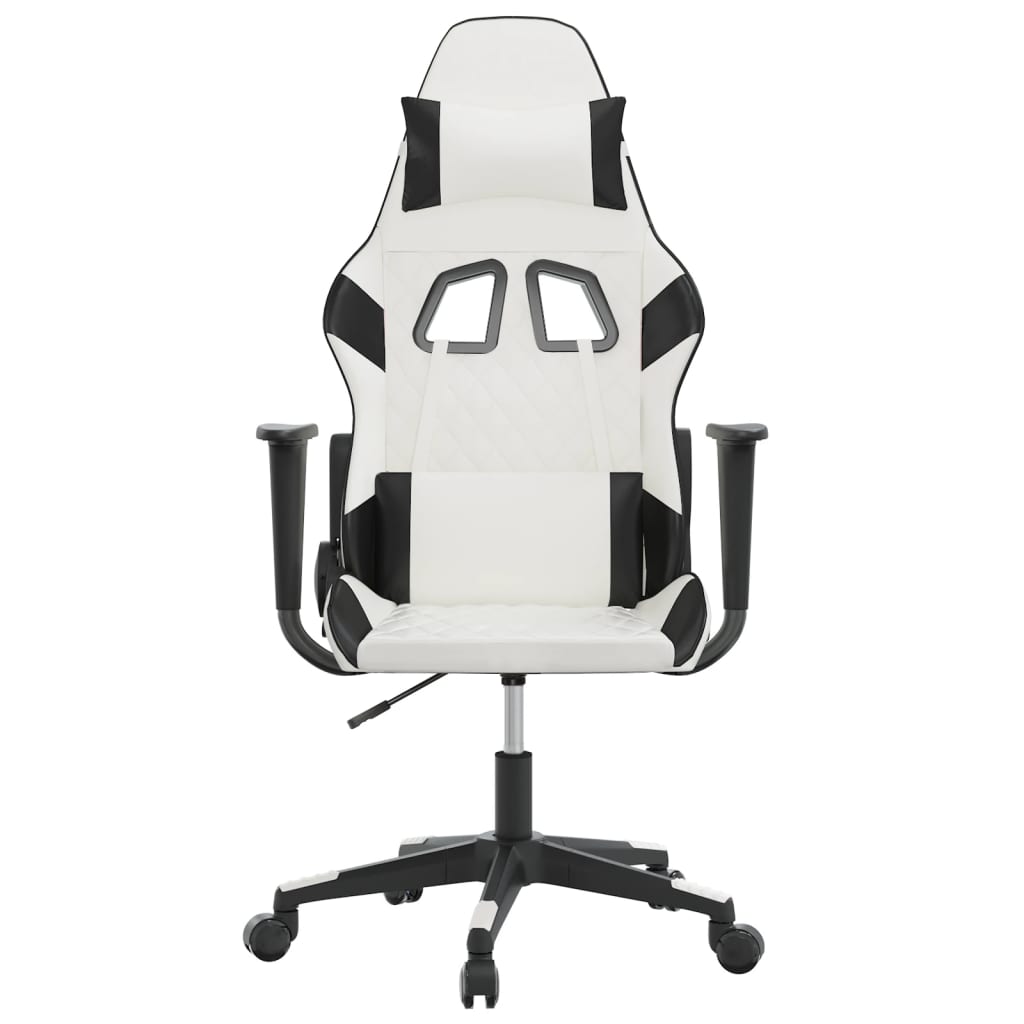 Gaming-Stuhl Weiß und Schwarz Kunstleder