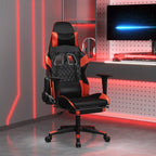 Gaming-Stuhl mit Fußstütze Schwarz und Rot Kunstleder