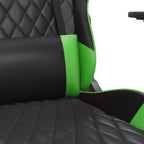 Gaming-Stuhl mit Fußstütze Schwarz und Grün Kunstleder