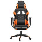 Gaming-Stuhl mit Fußstütze Schwarz und Orange Kunstleder