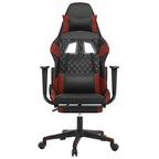 Gaming-Stuhl mit Fußstütze Schwarz und Weinrot Kunstleder