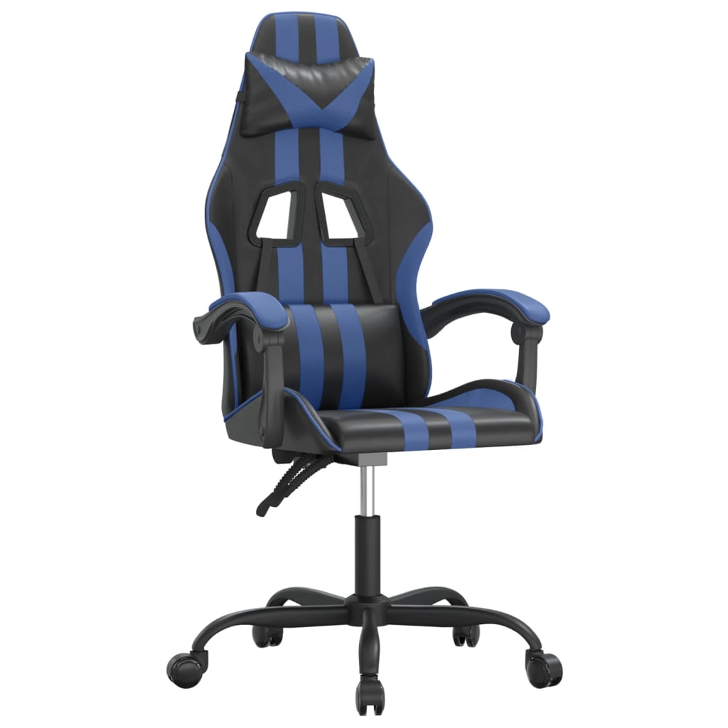 Gaming-Stuhl Schwarz und Blau Kunstleder