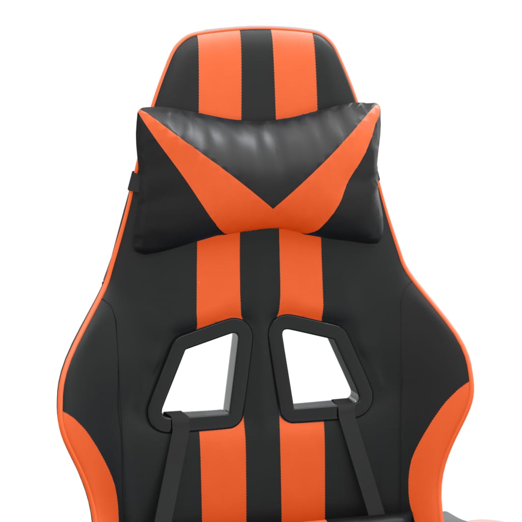 Gaming-Stuhl Schwarz und Orange Kunstleder