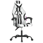 Gaming-Stuhl Weiß und Schwarz Kunstleder